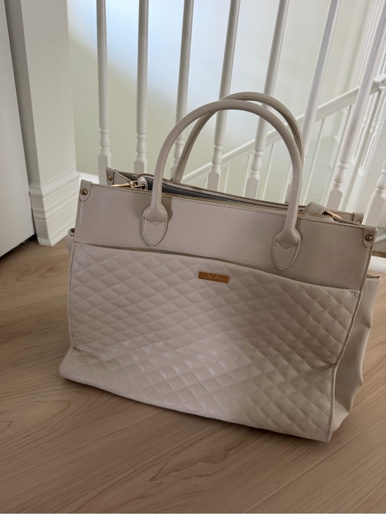 Luli Bebe Handbags - Luli Bebe Diaper Bag Top-Handle Tote Bag in white cream